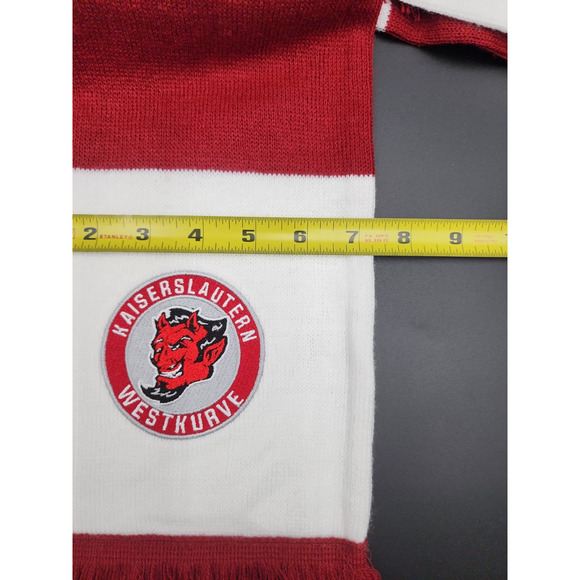 Kaiserslauten Westkurve Scarf Red and White With Patch Red and White HTF - Picture 7 of 12